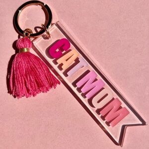 Cat Mom Cat Lover Tassle Keychain